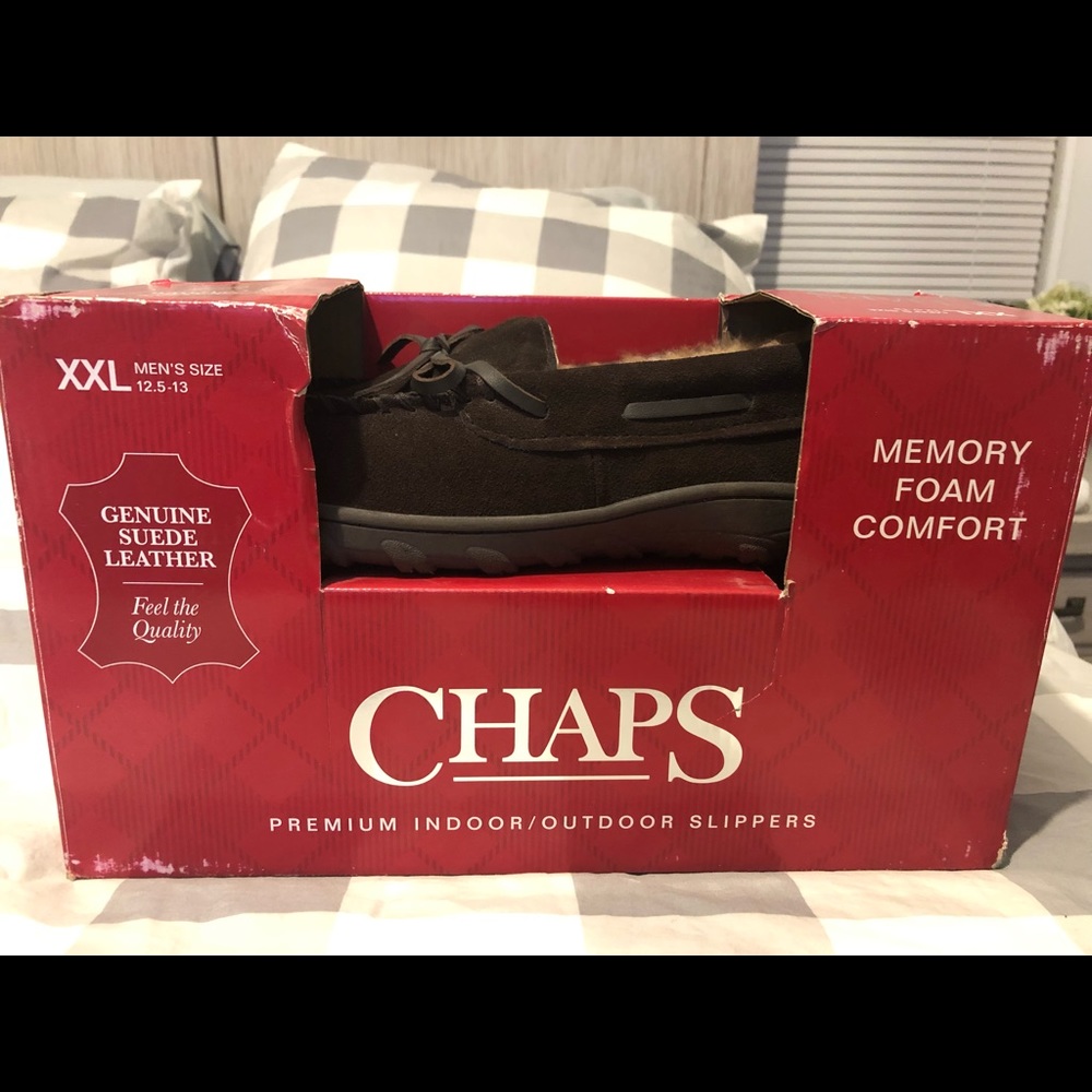 Chaps Genuine Suede Slippers